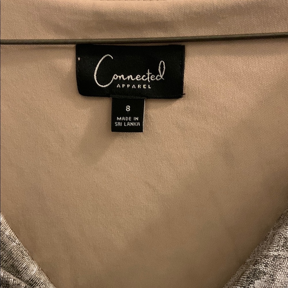 Connected Apparel Metallic Gray Asymmetrical Dress - image 2